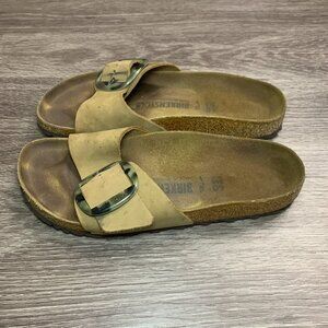 Womens Birkenstock Brown Suede Madrid Big Buckle Sandals Size 9 EU 40 Narrow